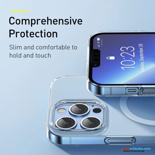 Baseus iPhone 14 Pro 6.1-inch Crystal Magnetic Phone Case and Tempered Glass For iPhone Transparent 